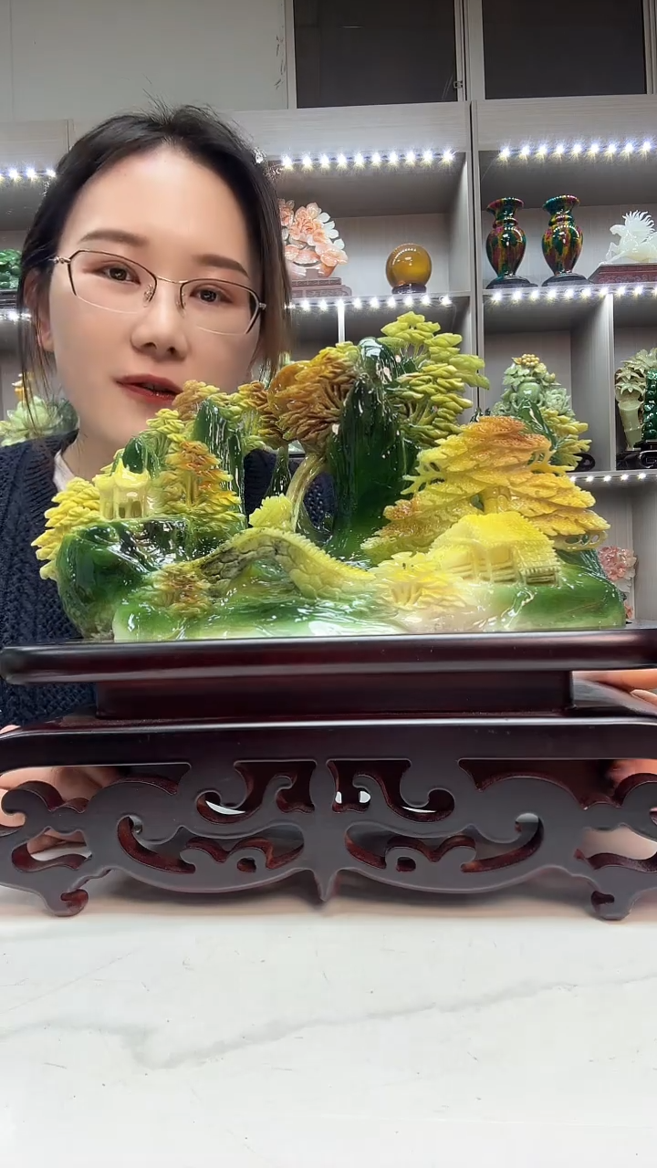 石材天然石材家居摆件办公室客厅玄关高档摆件