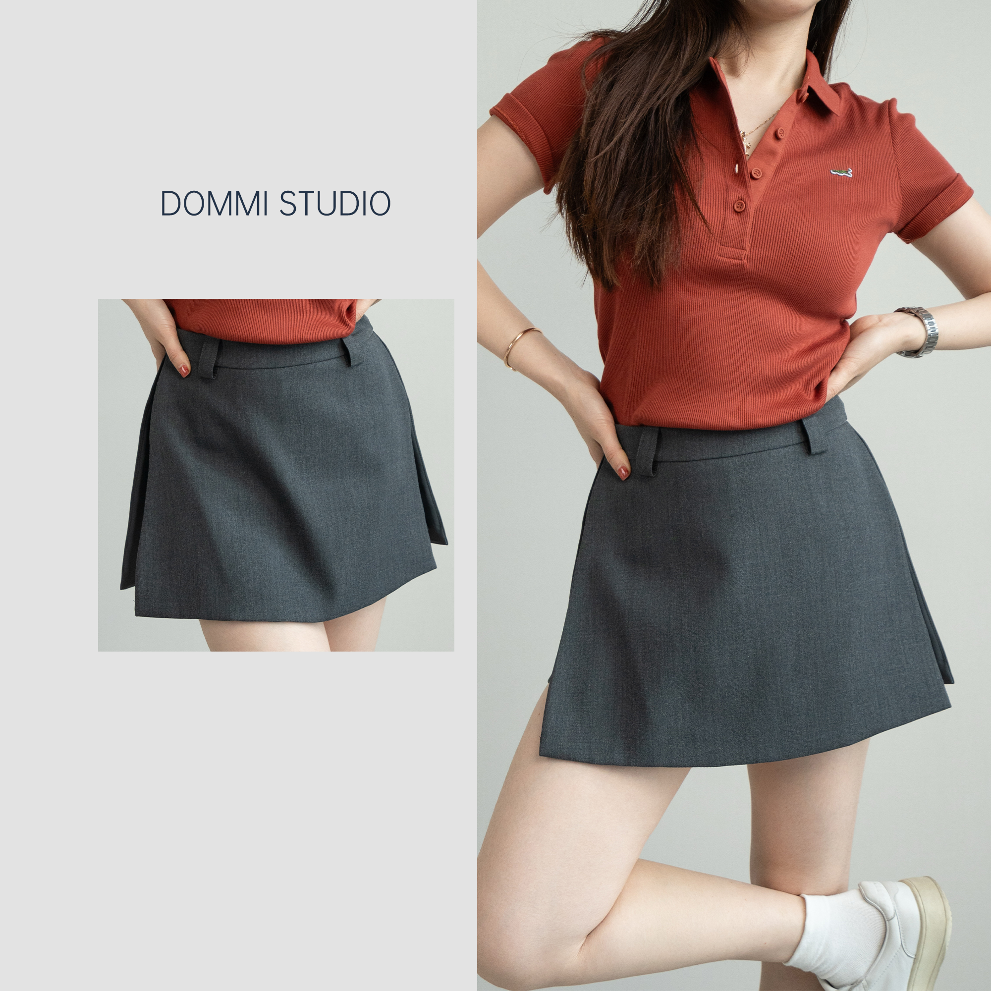 25款侧开衩西装裙中高腰修身显瘦灰色夏季半身裙裤 #68229