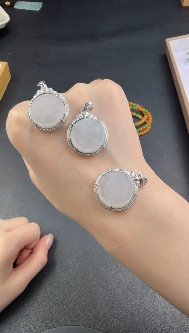 吊坠(不含链)银S925镶嵌翡翠翡翠饰品（多样性发货一件）-118