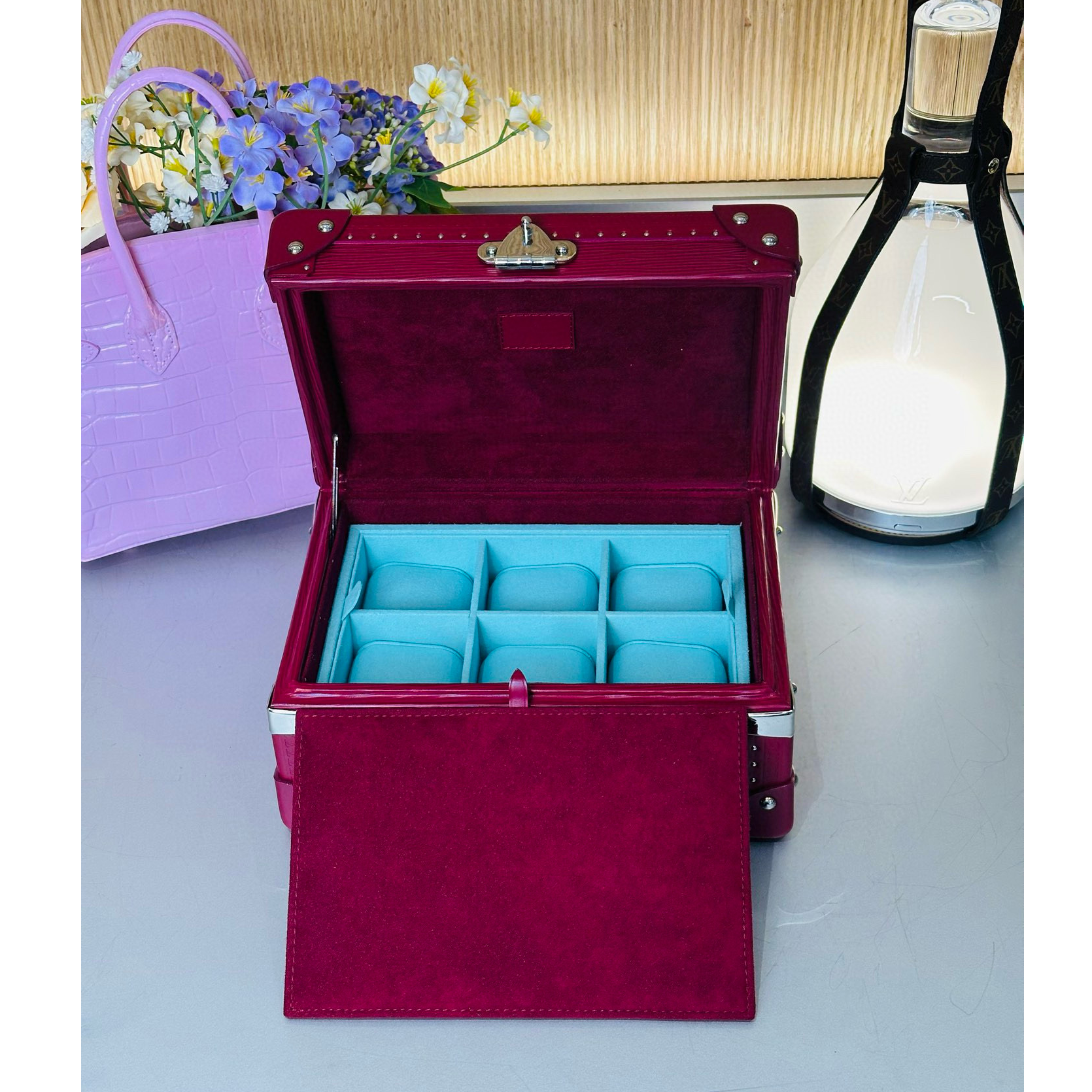 99新 LouisVuitton/路易威登 老佛爷 水波纹首饰腕表箱硬箱