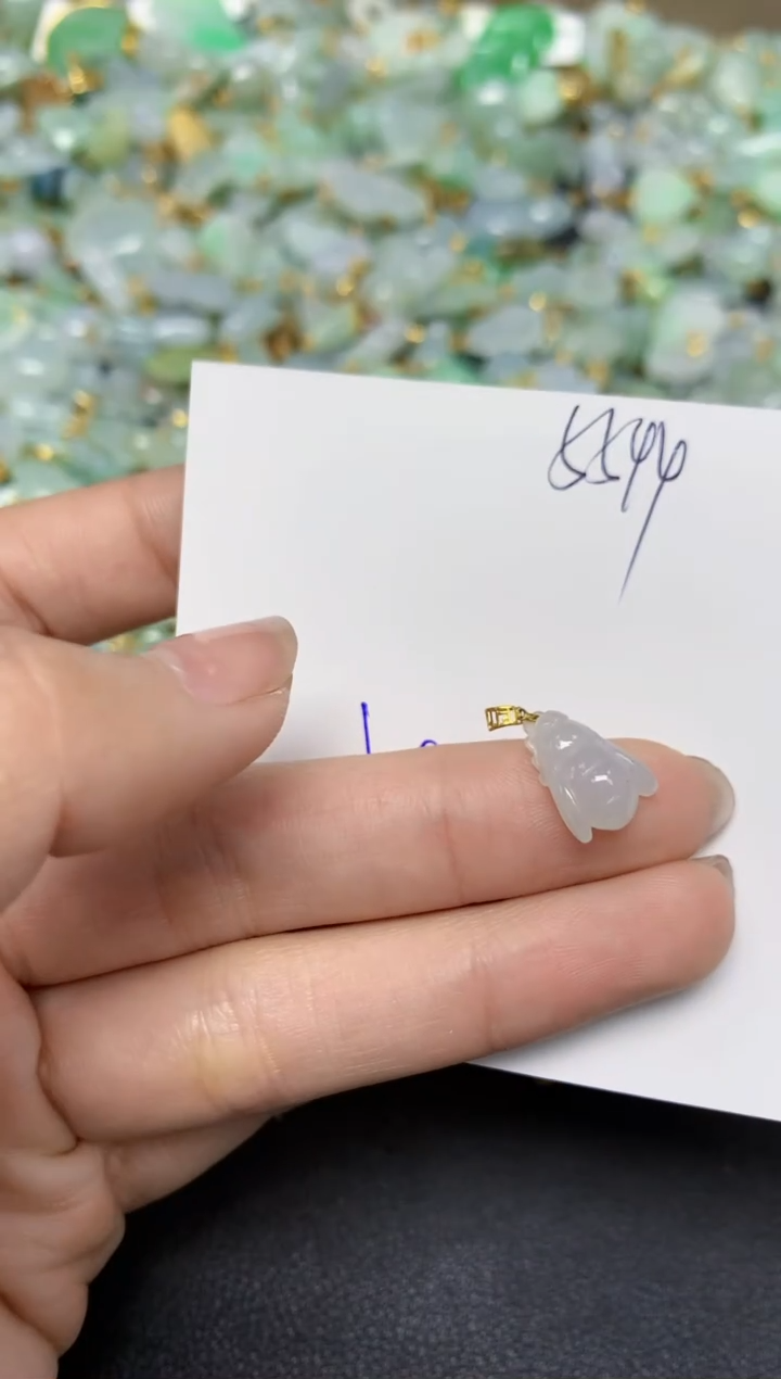 【闪购商品】翡翠颈饰18K金镶嵌天然翡翠A货