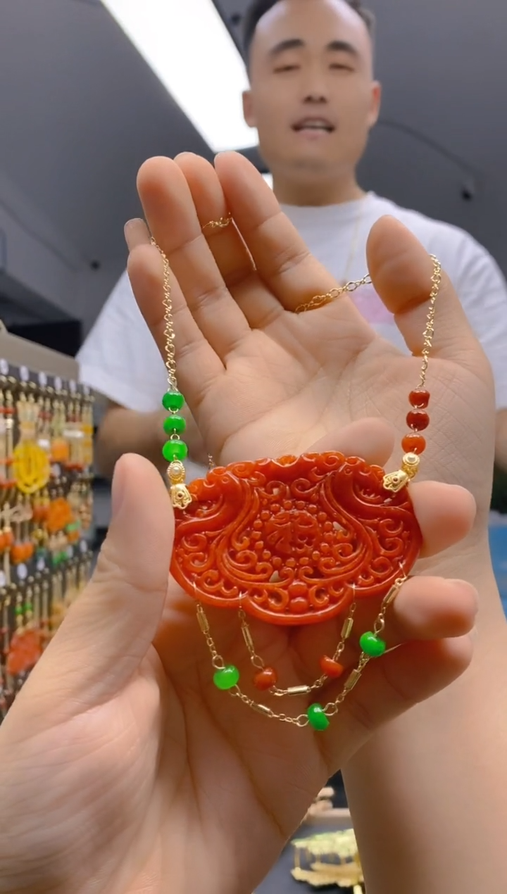 【闪购商品】翡翠耳饰合金381翡翠锁骨链