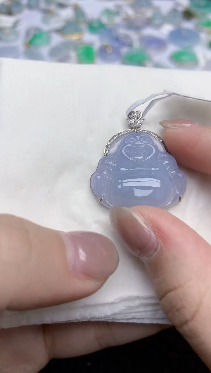 【闪购商品】翡翠颈饰18K金镶嵌天然翡翠A货