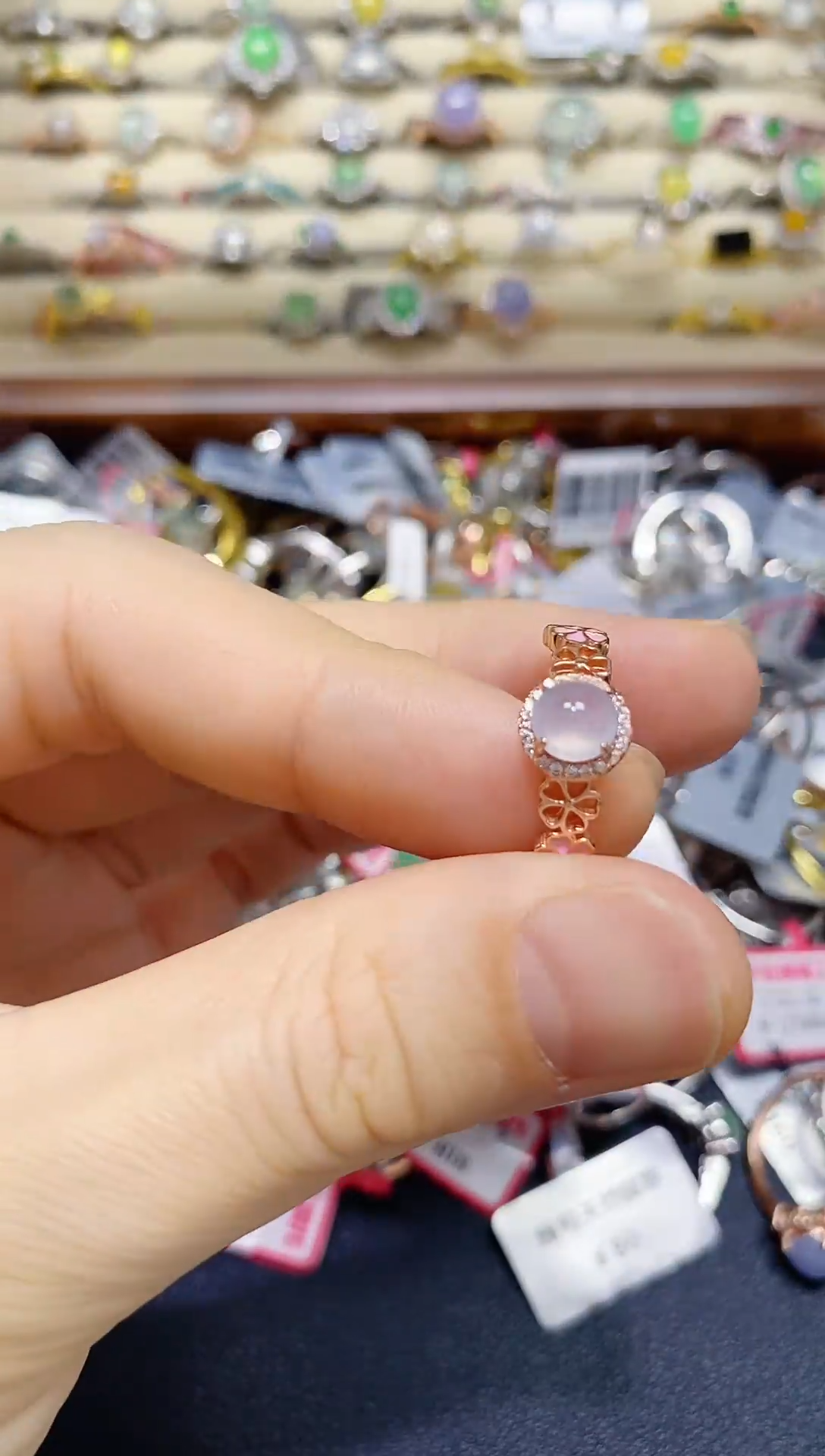 翡翠戒指银S925镶嵌-缅料