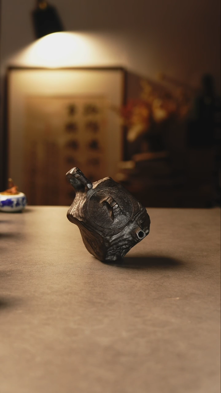 小*溜冰碛岩手工石壶 几何