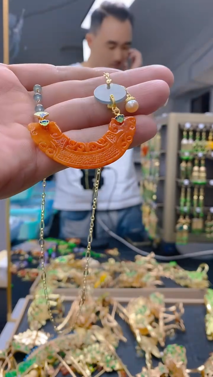 【闪购商品】翡翠耳饰合金0295翡翠锁骨链