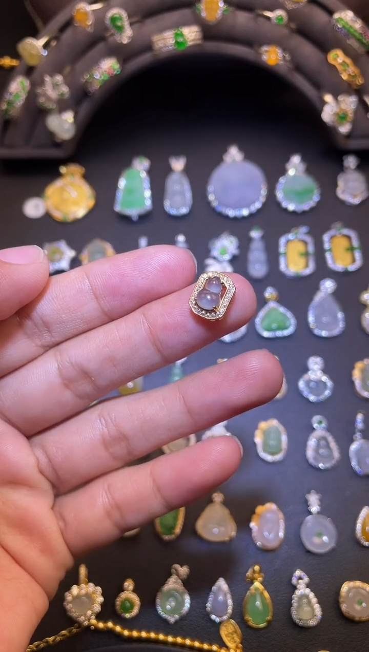 吊坠(不含链)银S925镶嵌翡翠1