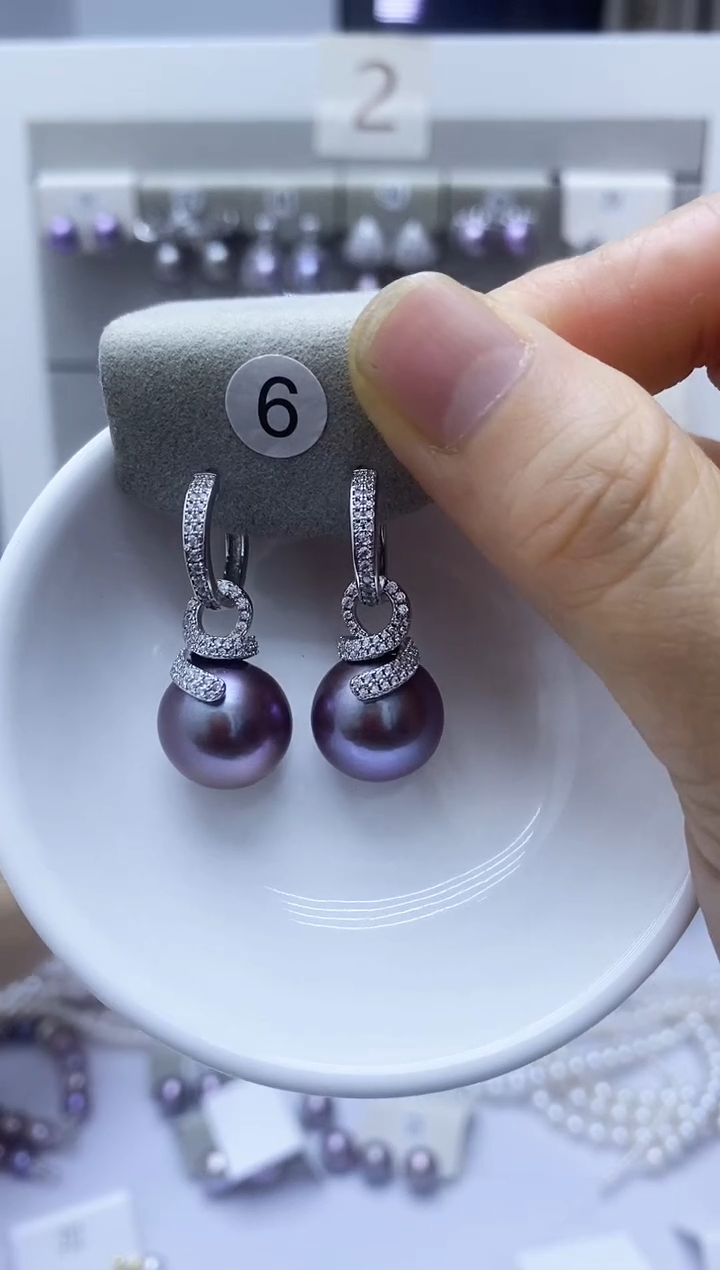 【闪购商品】淡水珍珠耳饰银S925镶嵌6