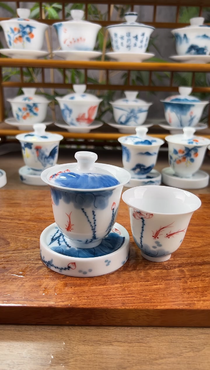 【闪购商品】全品线条莲美人备+小盖置+主人杯60cc