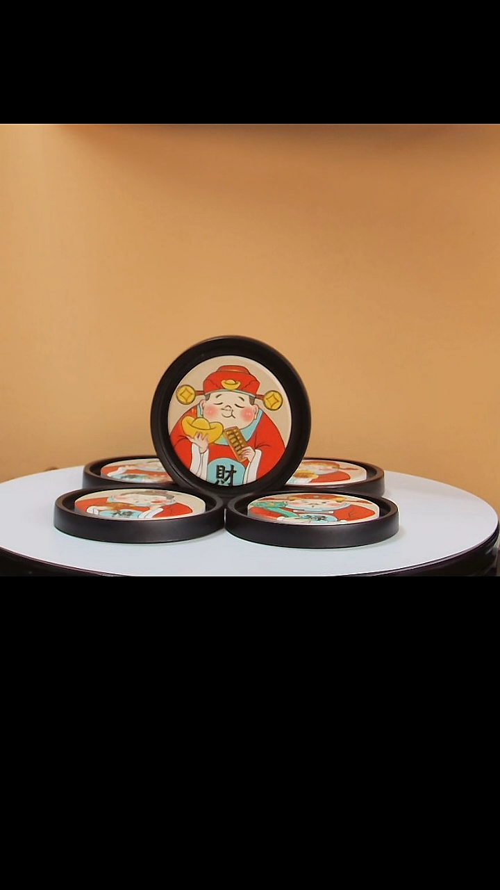 【闪购商品】福禄寿喜财杯垫5个