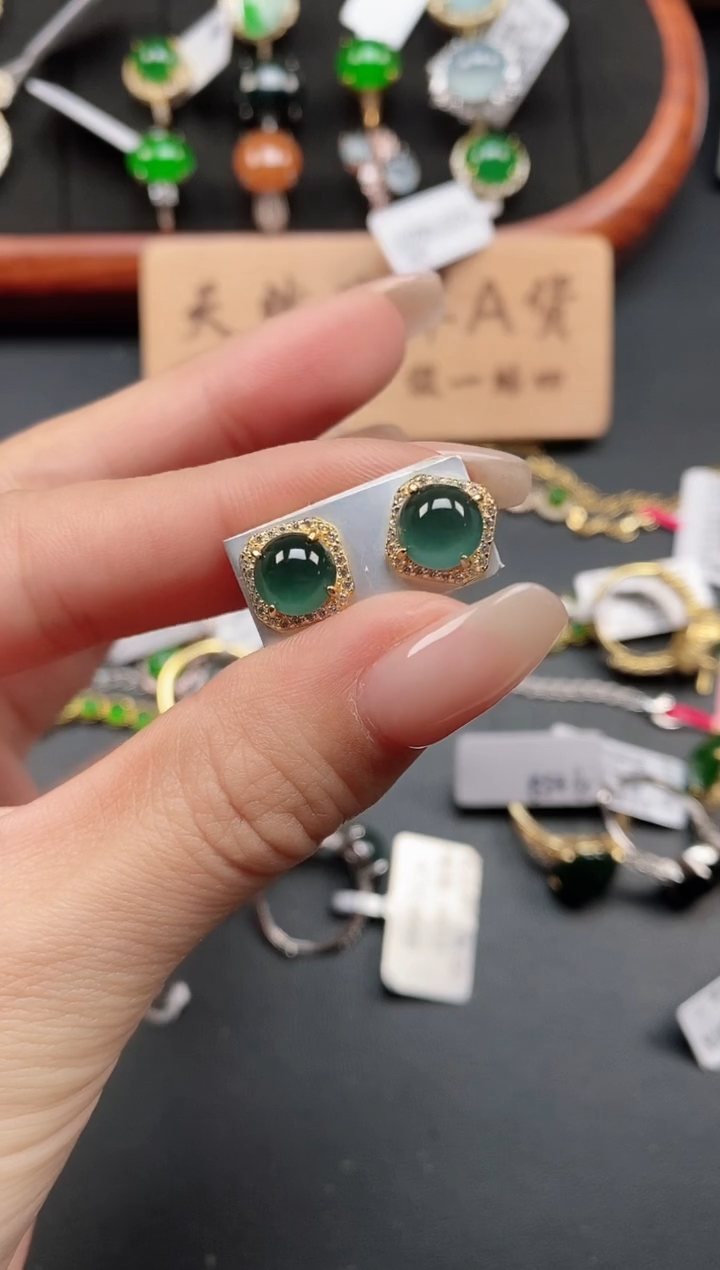 银S925镶嵌戒指翡翠11