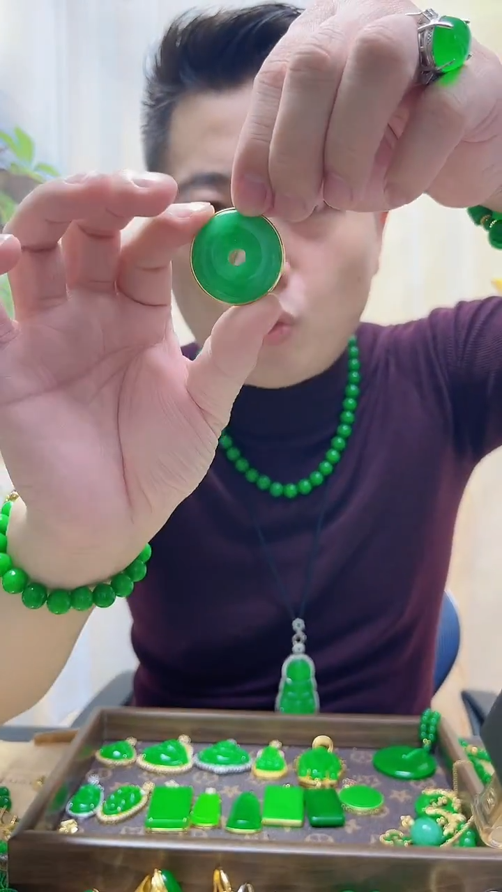 吊坠(赠链)14K金镶嵌翡翠翡翠吊坠