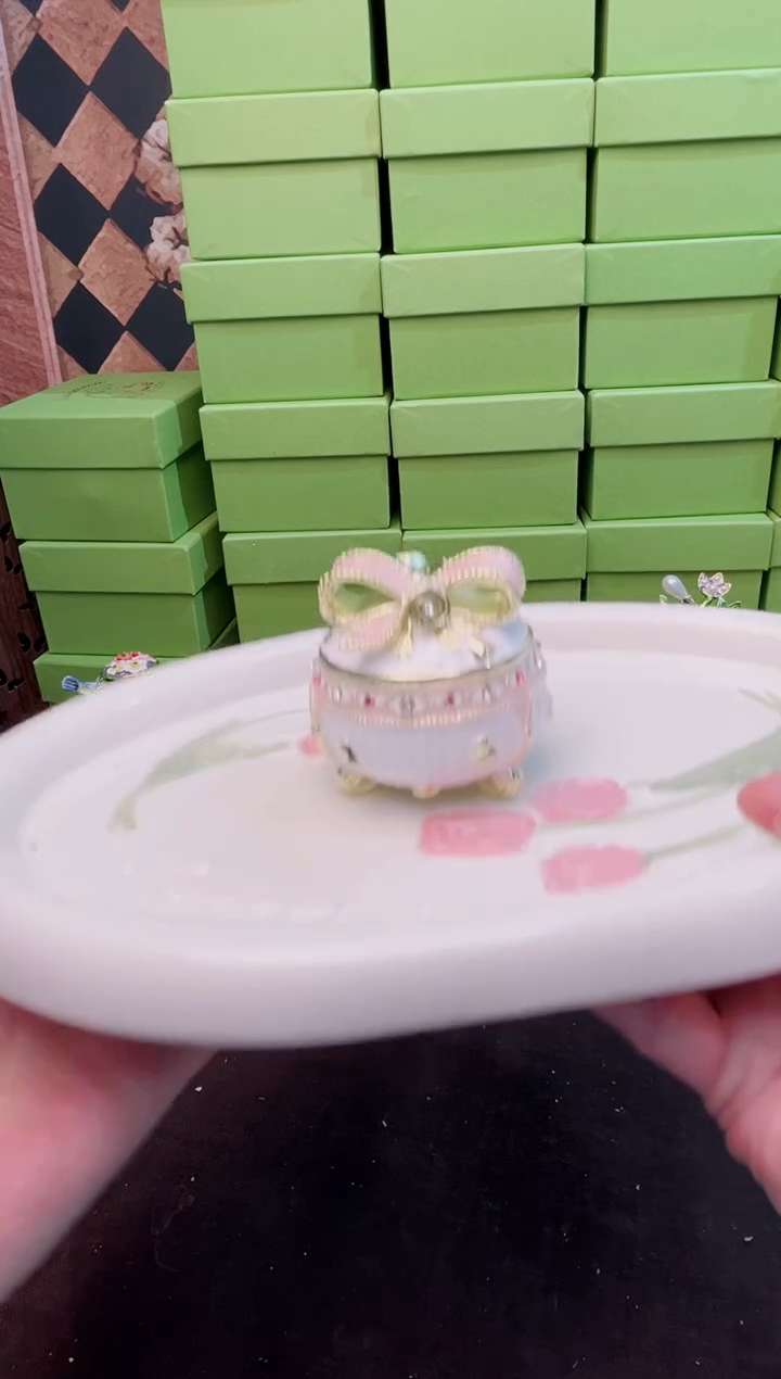 锌合金珐琅彩首饰盒摆件默认微瑕不退不换～