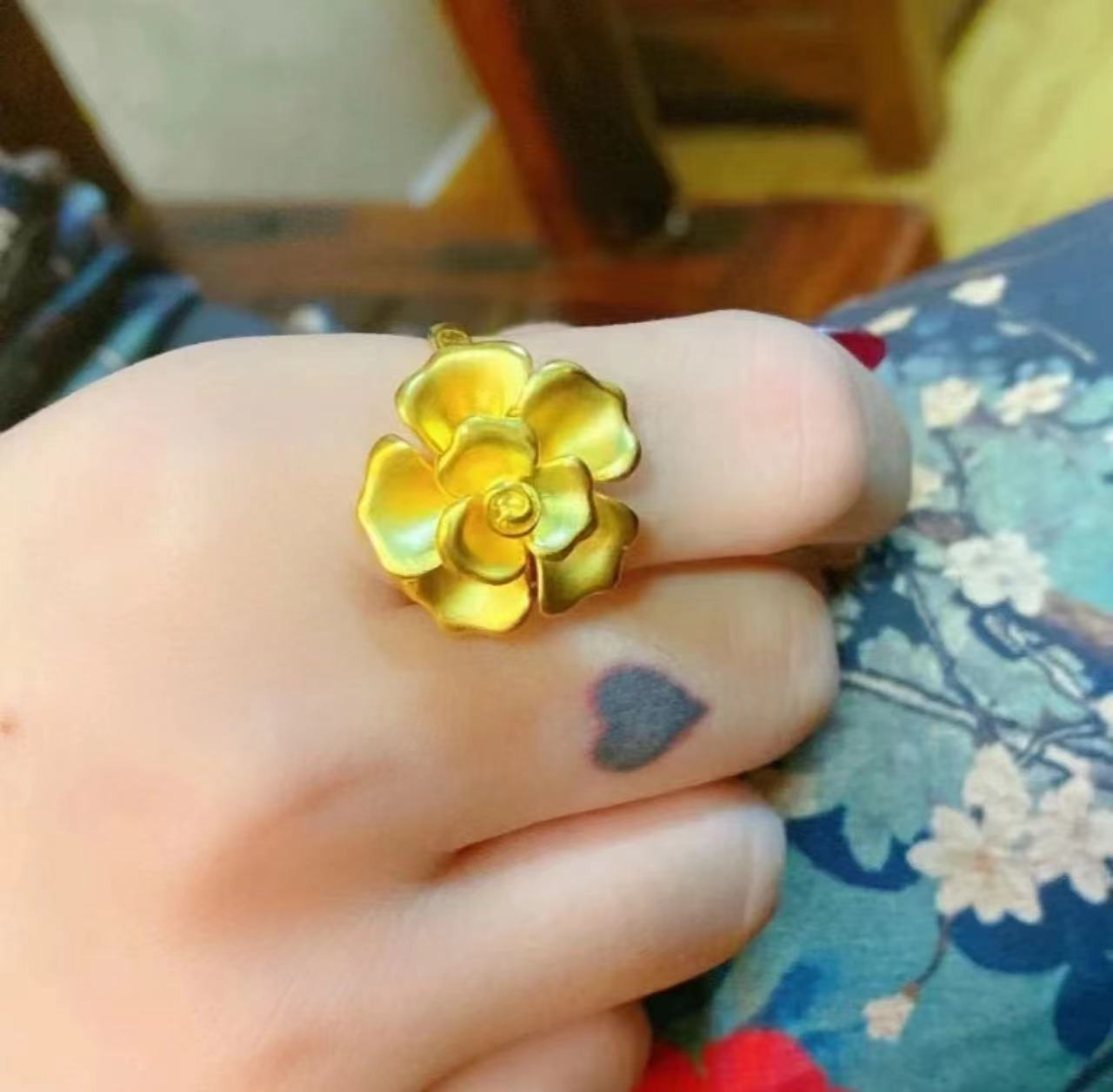 合金戒指 古法大牡丹