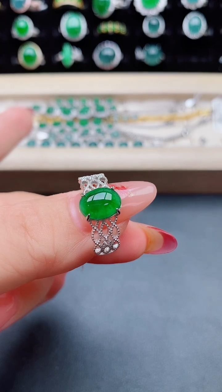 【闪购商品】翡翠戒指银S925镶嵌321321