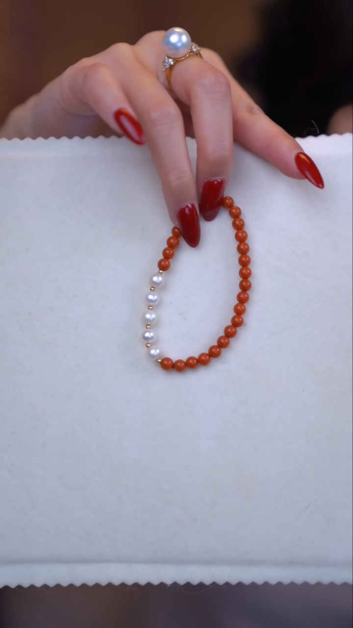 【闪购商品】淡水珍珠手绳18K金镶嵌18k淡水无核手链