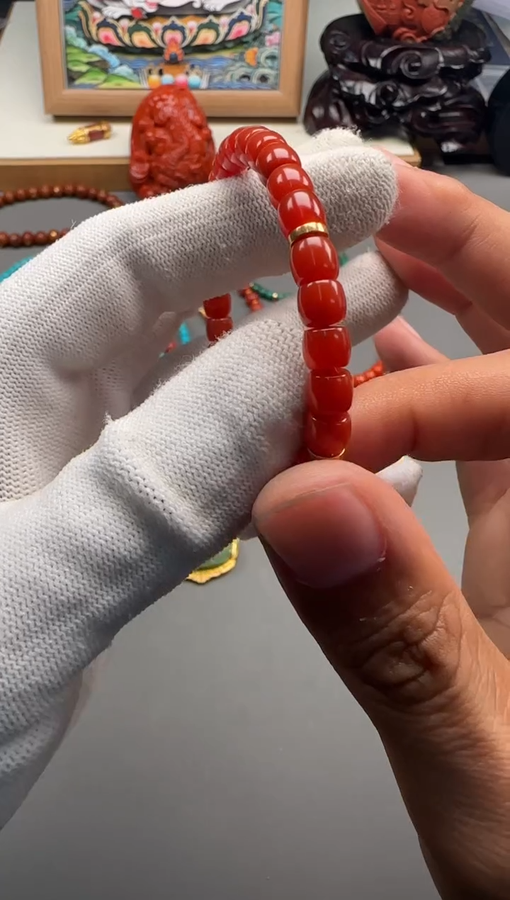 【闪购商品】南红玛瑙配饰配饰18K金镶嵌配饰配饰