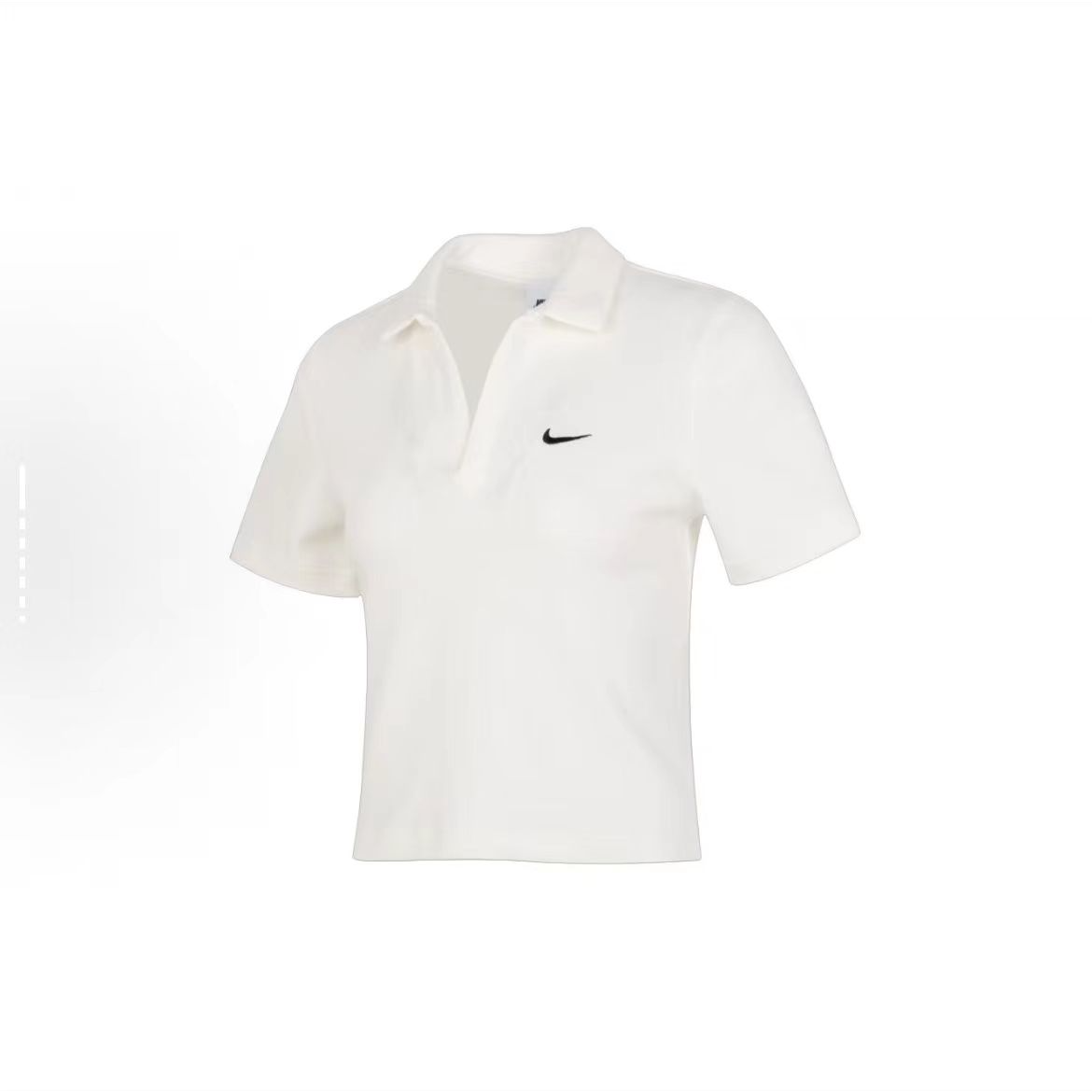 NIKE/耐克时尚休闲纯色翻领套头运动短袖 T恤女款欧若风DV7885133