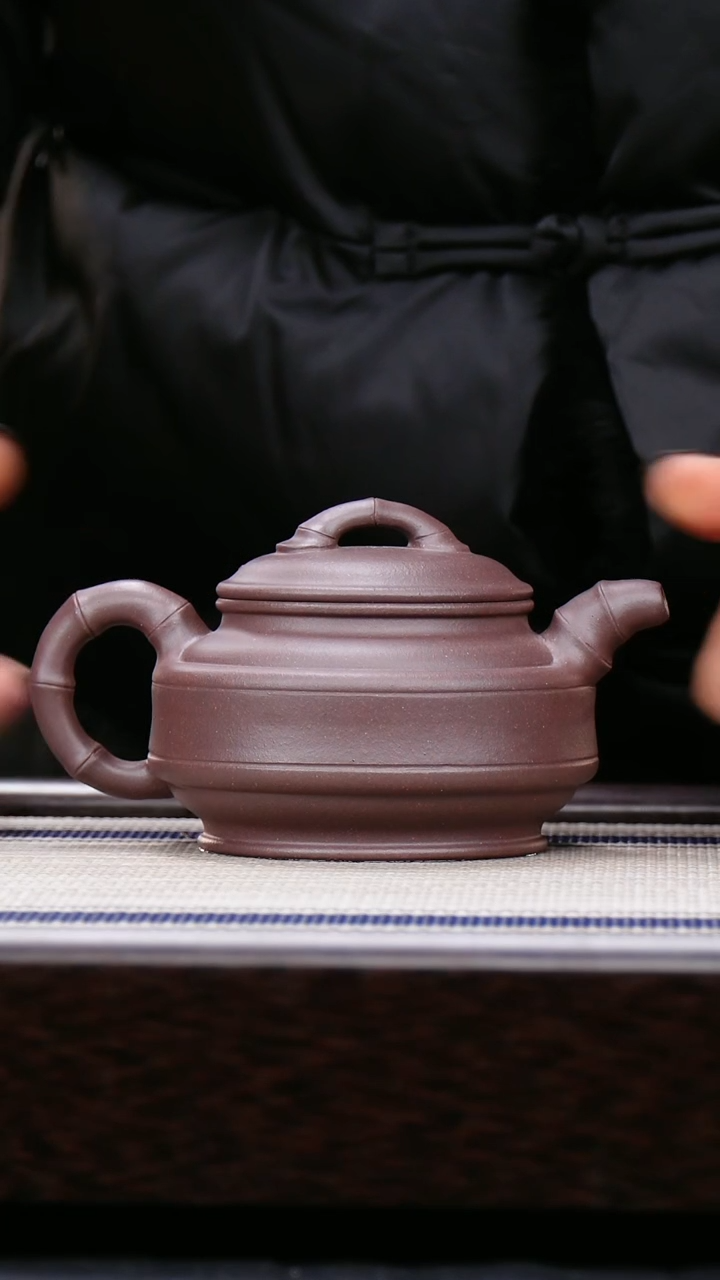 【闪购商品】紫砂茶壶四号井低槽青 双线竹鼓壶 