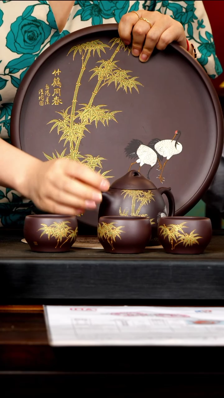 PHJ 紫泥  竹鹤同春套组 300cc