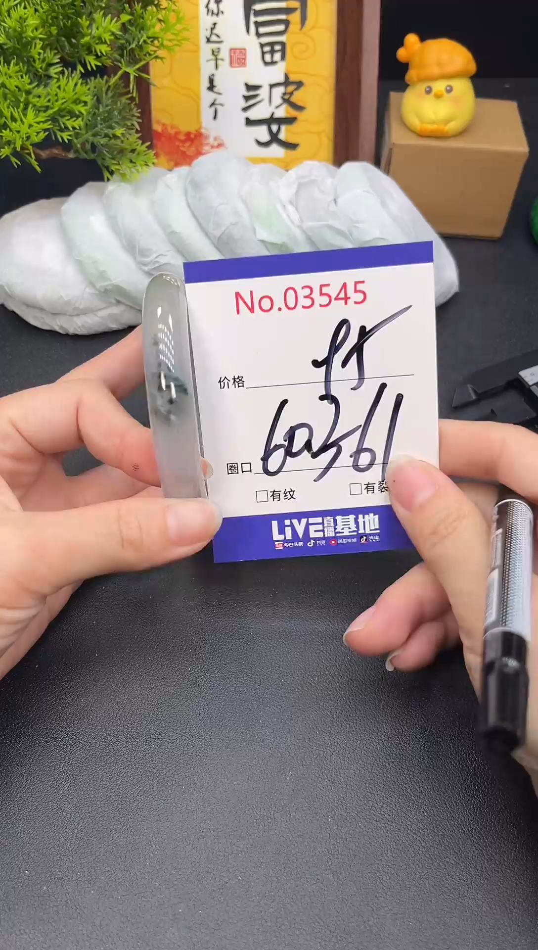 未镶嵌手镯翡翠3545