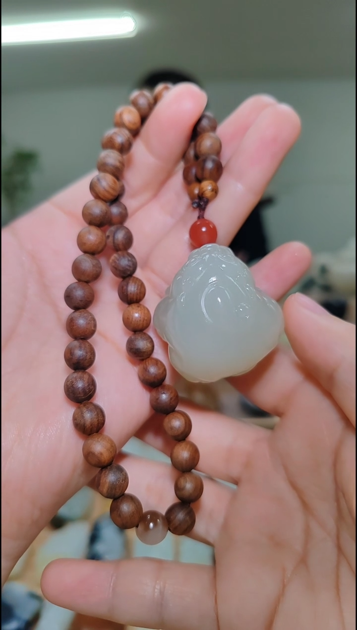 【闪购商品】苏木（金丝檀）把件未镶嵌新疆和田玉且末料貔貅把件