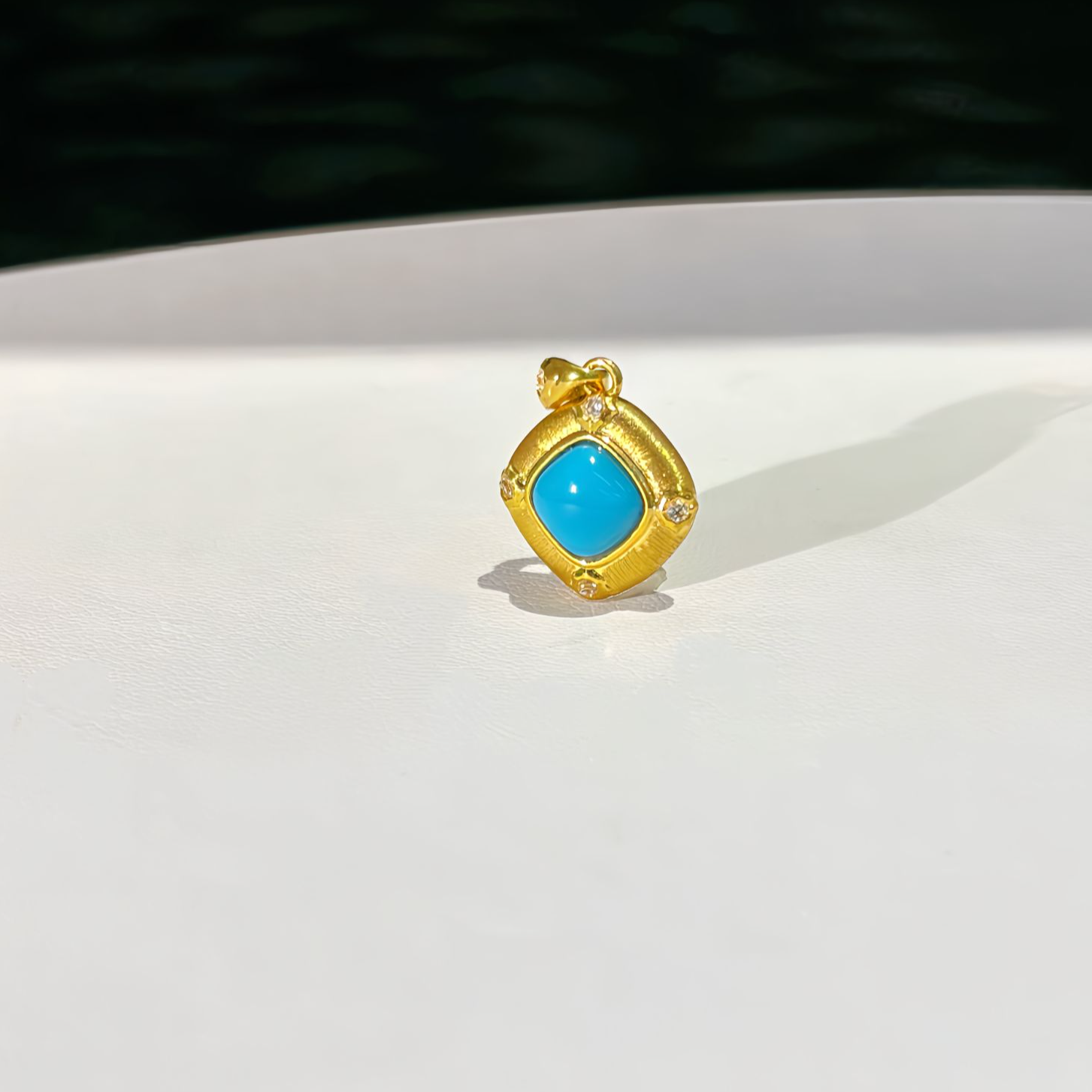  绿松石 18k金 方形吊坠 3168 （不带链） 多样式发一件