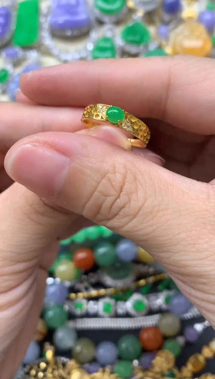 【闪购商品】翡翠戒指18K金镶嵌419-中国好珍宝1
