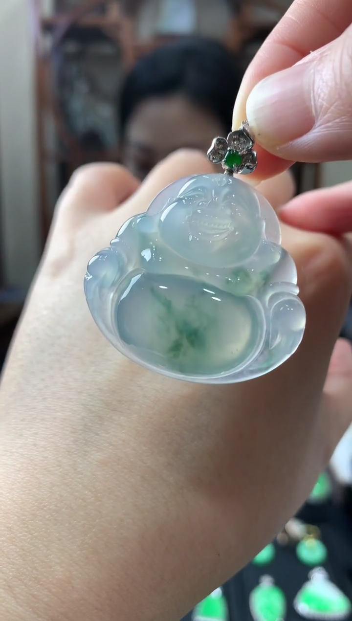 【闪购商品】翡翠吊坠(不含链)18K金镶嵌挂件