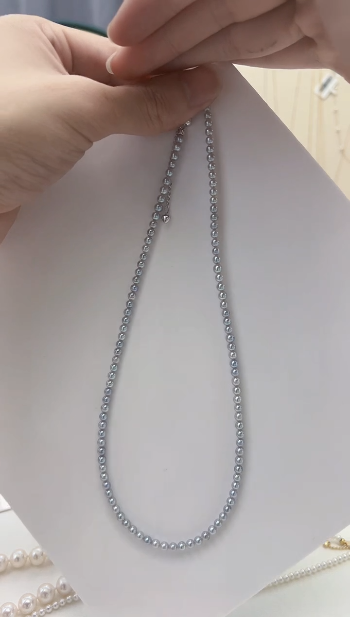 海水珍珠银S925镶嵌颈饰海水真多麻满串