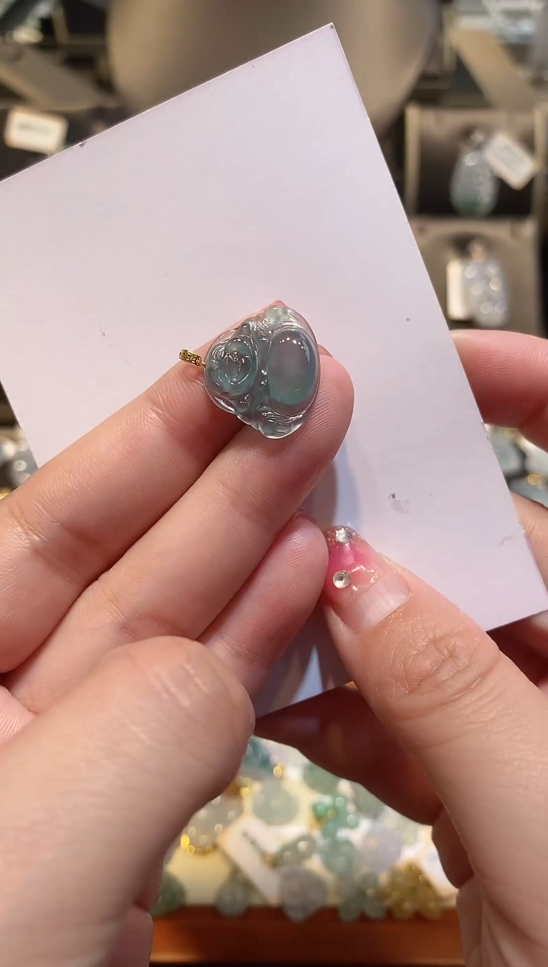 【闪购商品】翡翠颈饰18K金镶嵌天然A货翡翠一件