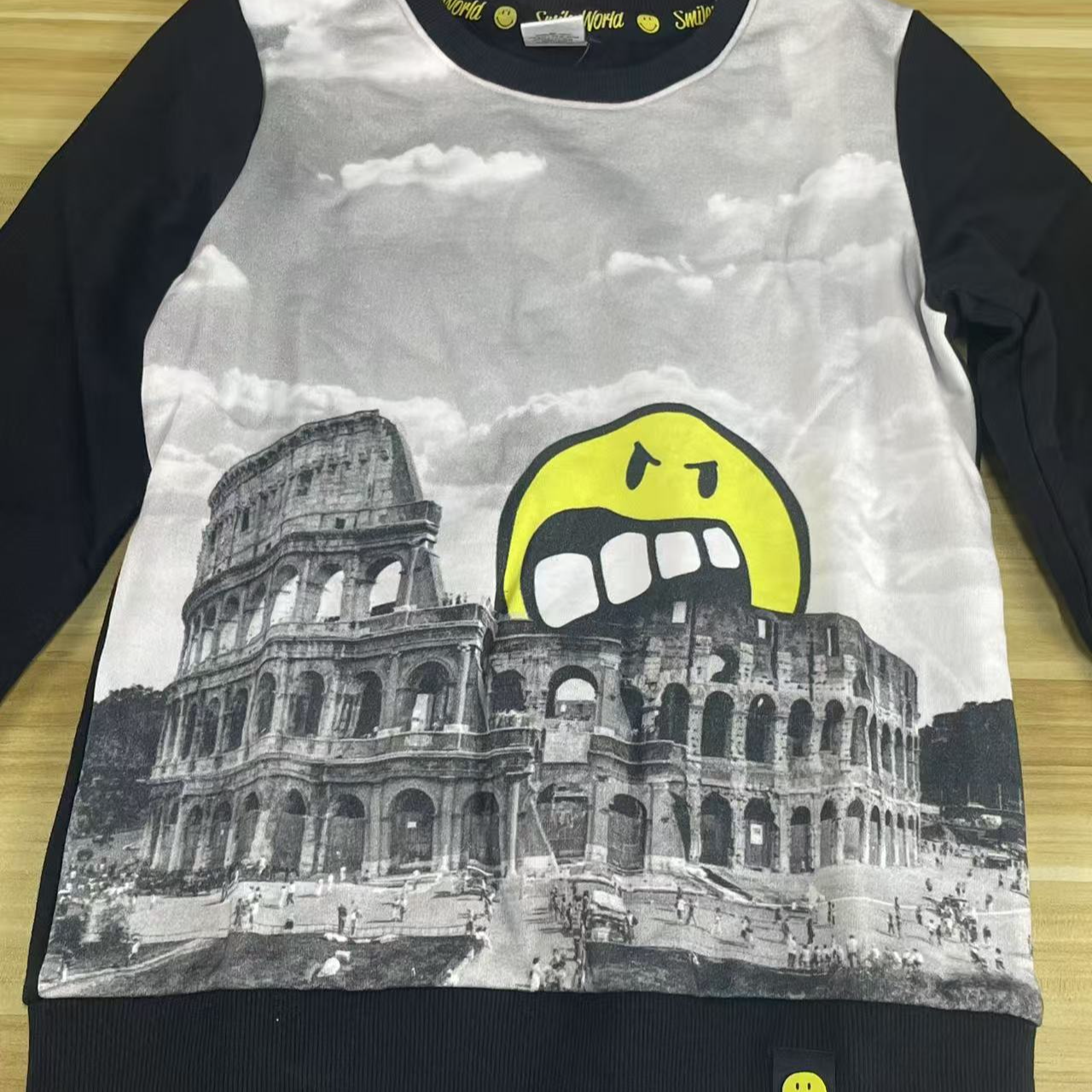 印花速干休闲透气长袖拼色套头常规套装