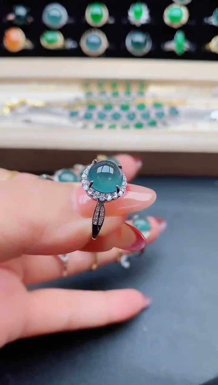 【闪购商品】翡翠戒指银S925镶嵌1321312