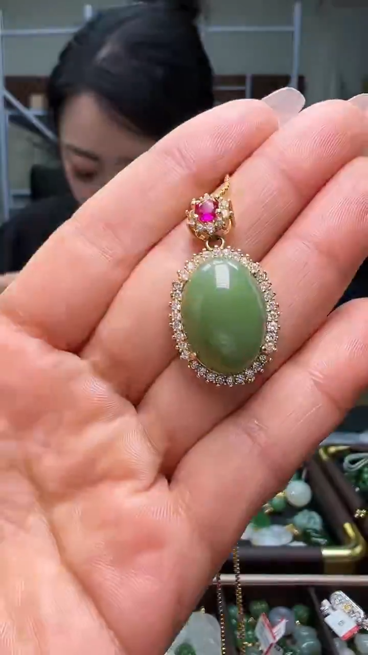 颈饰银S925镶嵌和田玉（多样性发货.发其一)12.17.86