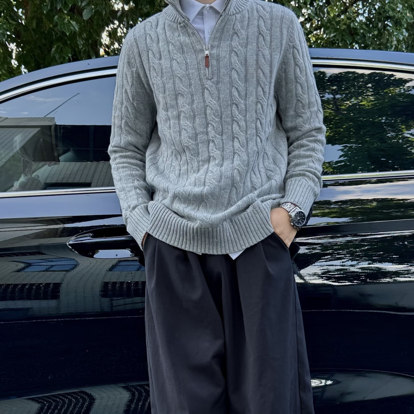 【糖专属】老钱风半拉链羊毛针织衫男女同款秋冬必备