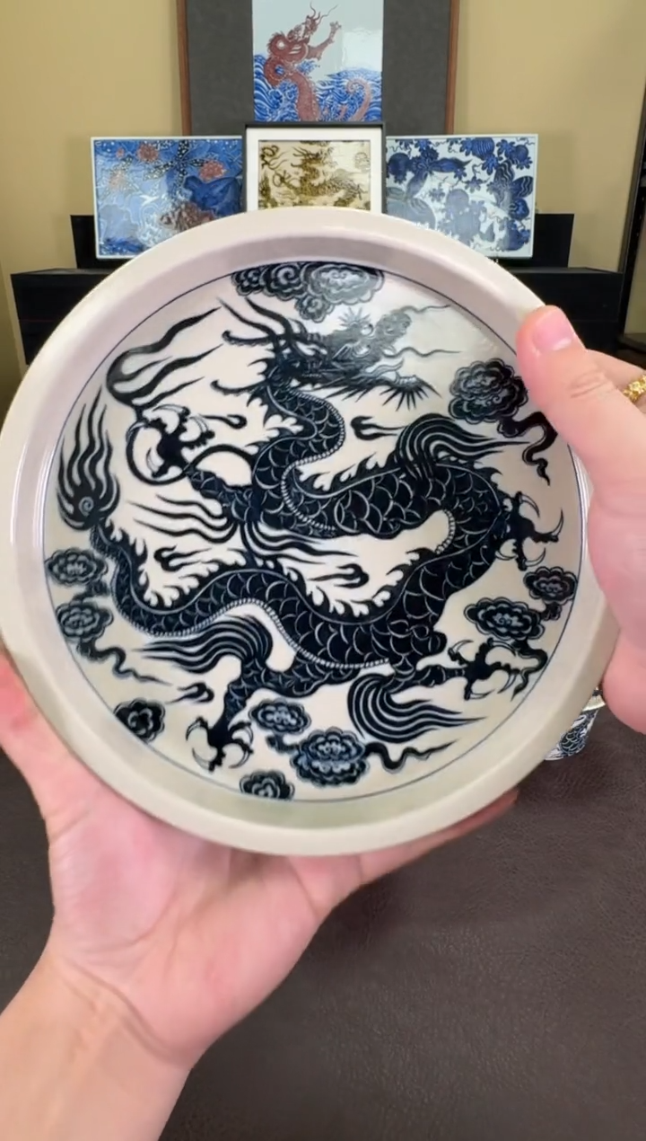 【闪购商品】瓷片二号釉1351龙纹壶承二号釉