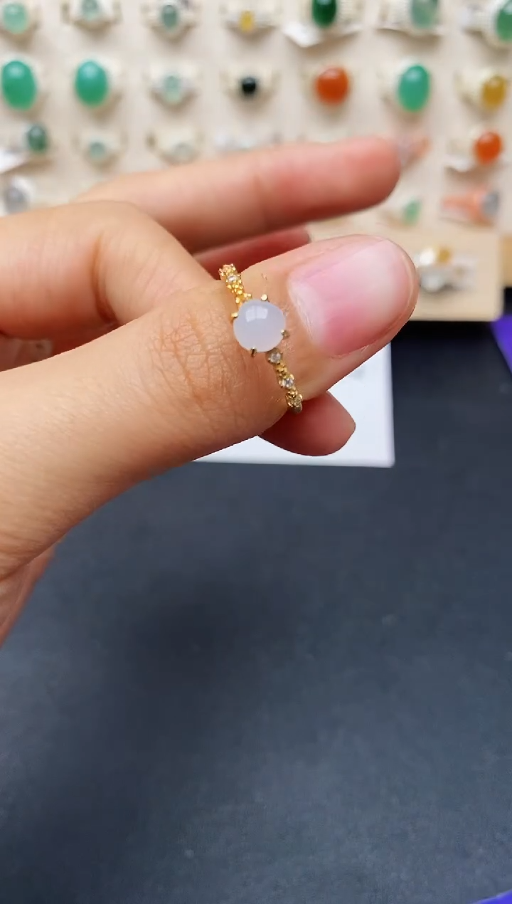 【闪购商品】翡翠戒指银S925镶嵌缅甸翡翠