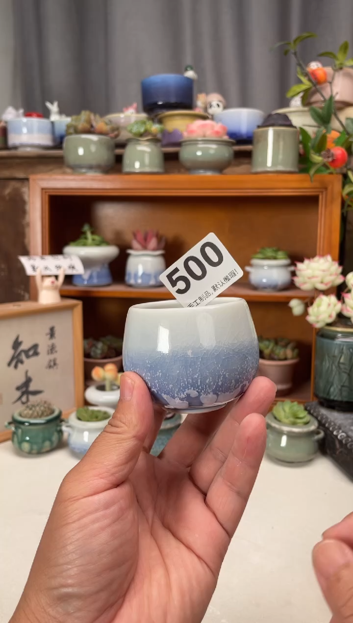 瓷片哈**我500知木小芳花盆