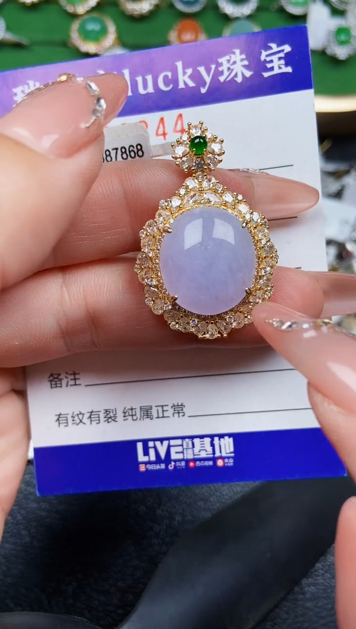 【闪购商品】翡翠颈饰银S925镶嵌2844