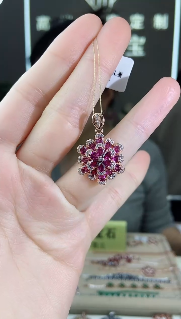 【闪购商品】石榴石颈饰银S925镶嵌颈饰