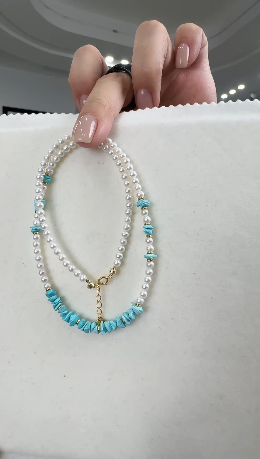 项链银S925镶嵌淡水珍珠精美的项链