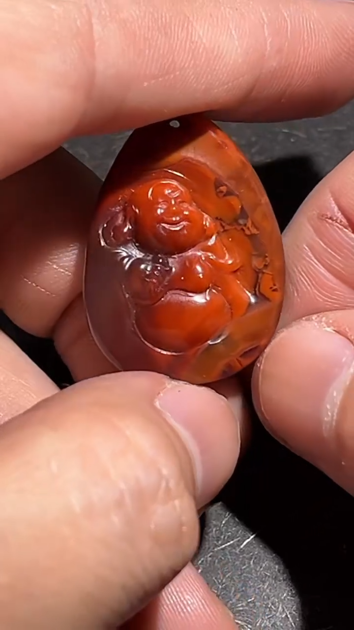 颈饰未镶嵌南红玛瑙pz1226-59弥勒吊坠