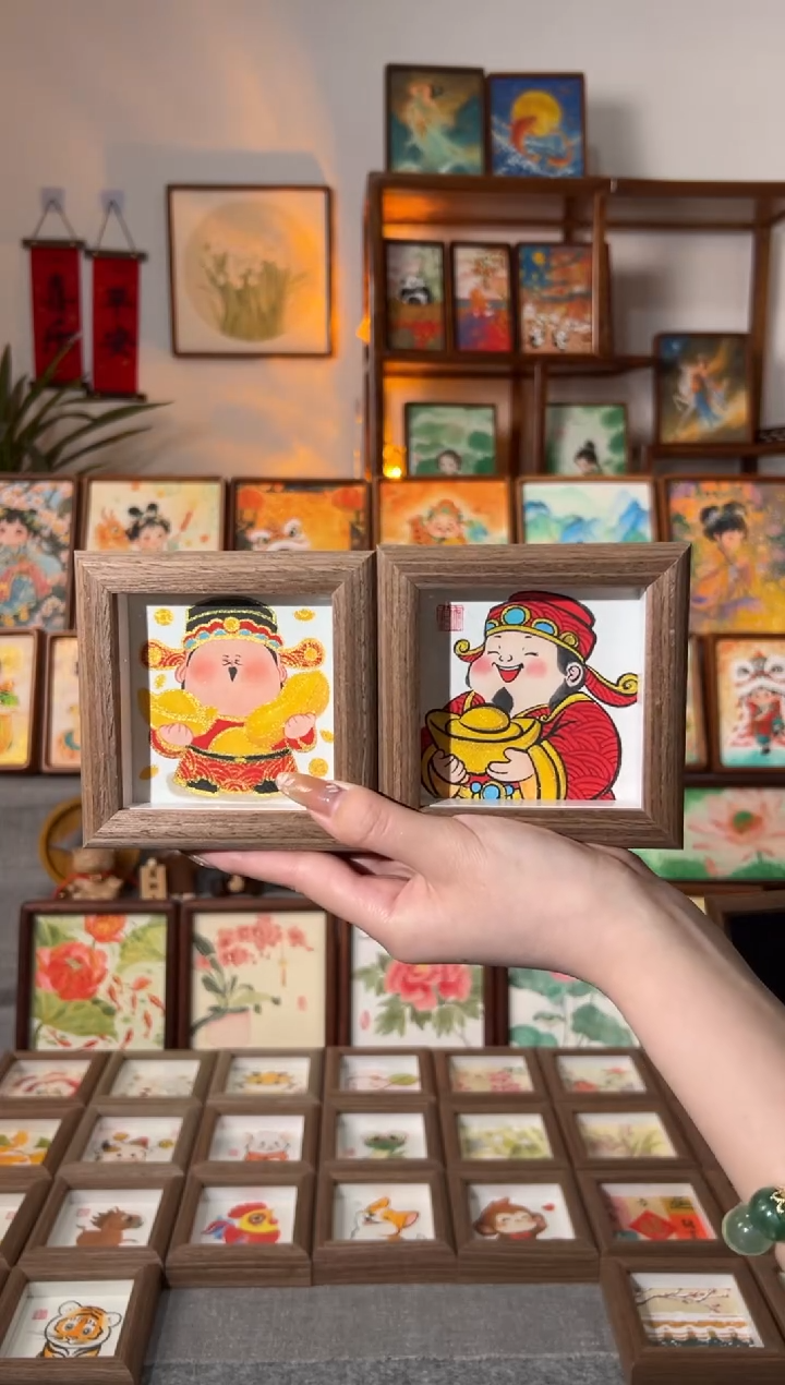 【闪购商品】国画花發财神 小财神 一组11