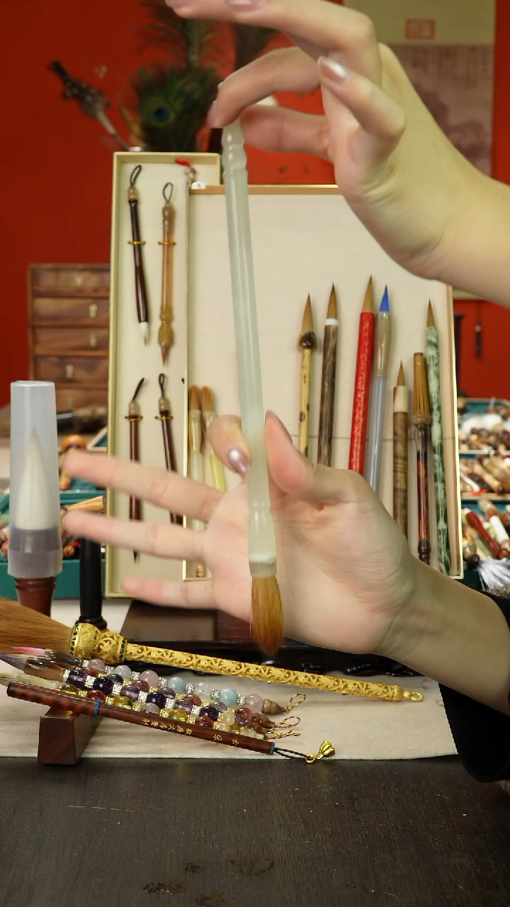 78号闪孤品高货毛笔链接 清水试笔 蘸墨不退