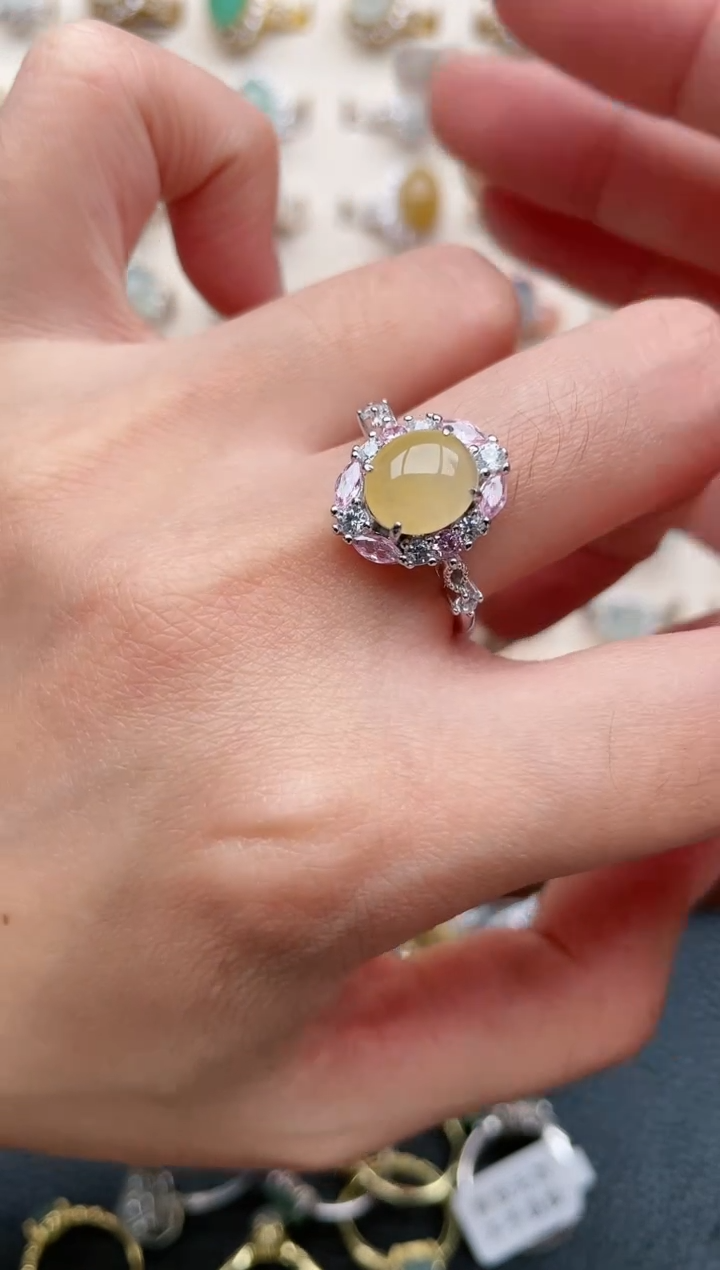 【闪购商品】翡翠戒指银S925镶嵌1111