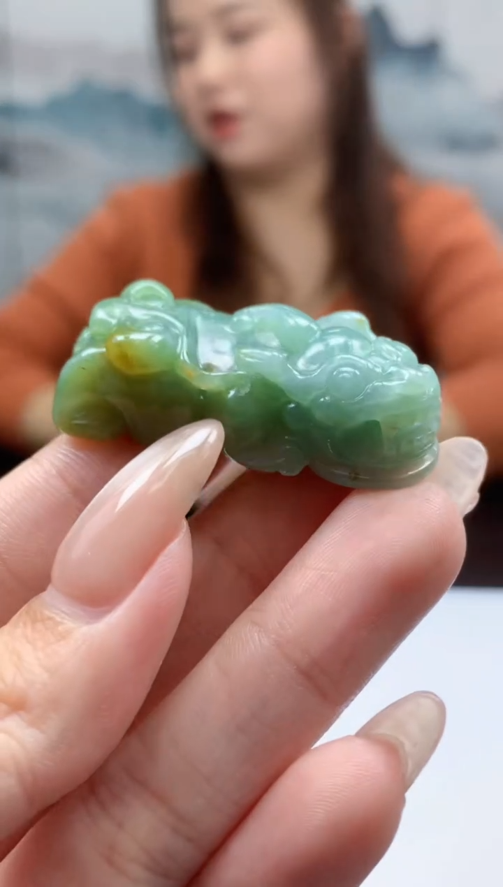 【闪购商品】定制翡翠未镶嵌011ee-毛货貔貅86赠高货绳