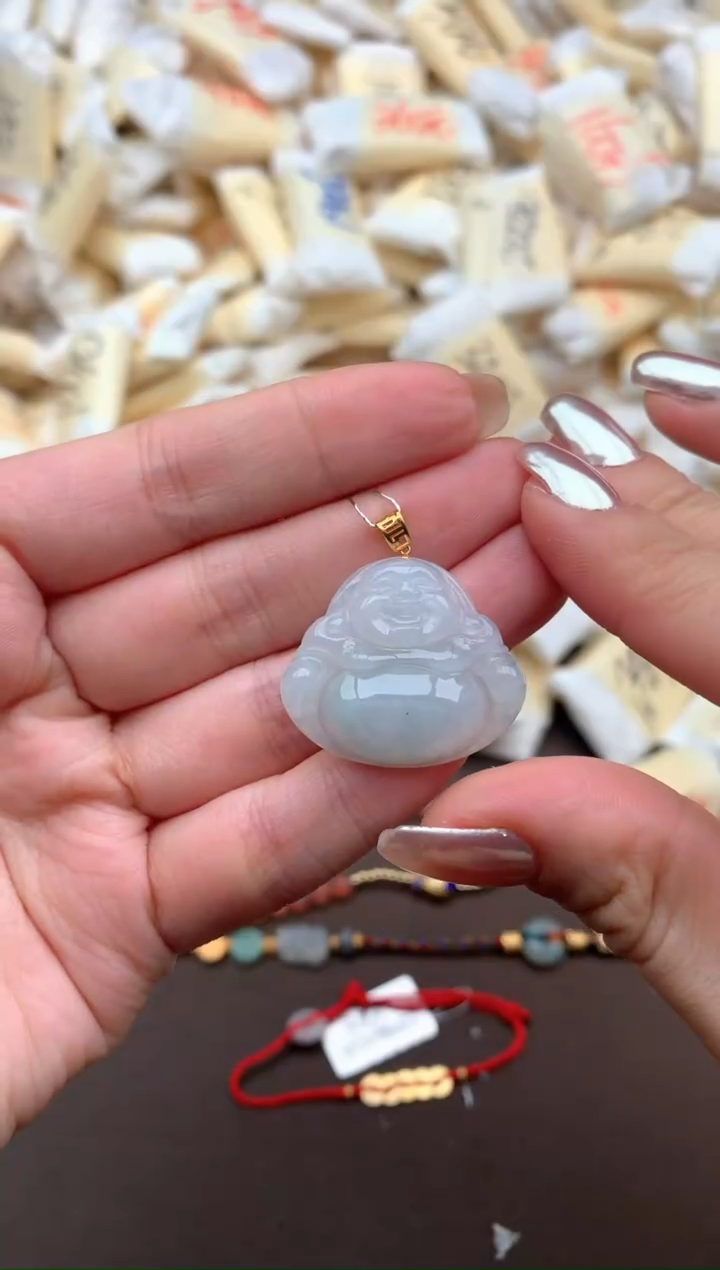 【闪购商品】翡翠挂件18K金镶嵌一