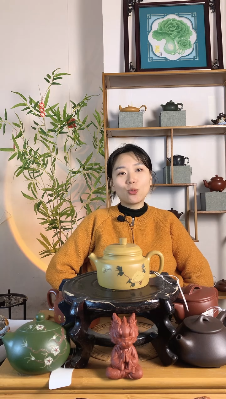 【闪购商品】紫砂茶壶黄金段泥泥绘德钟