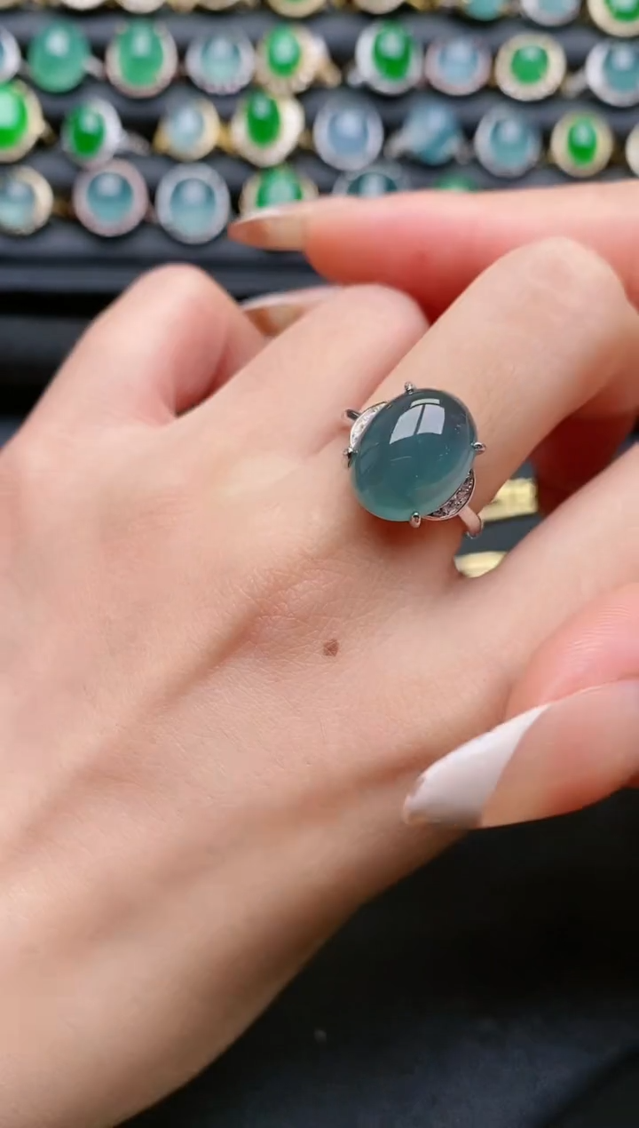 【闪购商品】翡翠戒指银S925镶嵌11111111