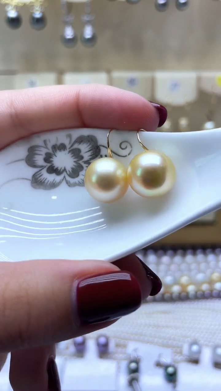 【闪购商品】海水珍珠耳饰18K金镶嵌1